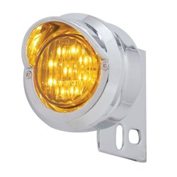 UP10980-9 LED Mud Flap Hanger End Light With Visor - Amber LED/Amber Lens