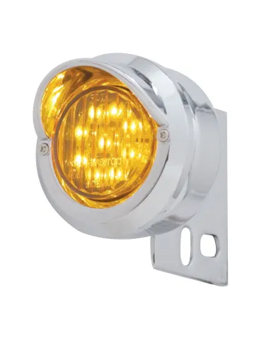UP10980-9 LED Mud Flap Hanger End Light With Visor - Amber LED/Amber Lens