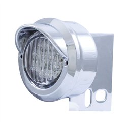 UP10983-9 LED Mud Flap Hanger End Light With Visor - Red LED/Clear Lens