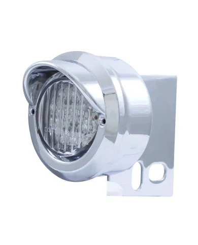 UP10983-9 LED Mud Flap Hanger End Light With Visor - Red LED/Clear Lens