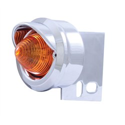 UP10984-9 LED Beehive Mud Flap Hanger End Light With Visor - Amber LED/Amber Lens