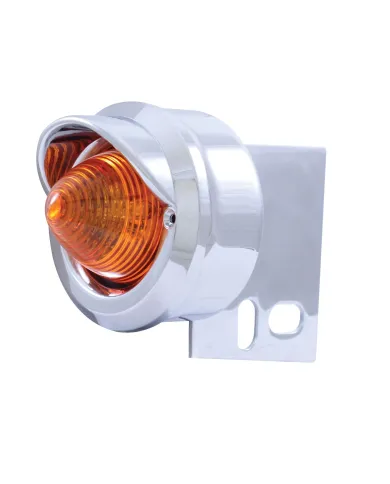 UP10984-9 LED Beehive Mud Flap Hanger End Light With Visor - Amber LED/Amber Lens