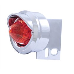 UP10985-9 LED Beehive Mud Flap Hanger End Light With Visor - Red LED/Red Lens