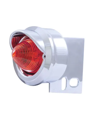 UP10985-9 LED Beehive Mud Flap Hanger End Light With Visor - Red LED/Red Lens