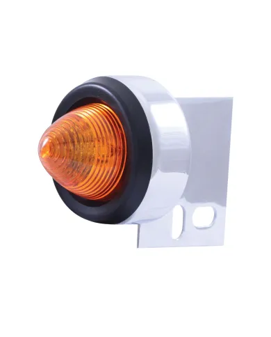 UP10994-9 LED Beehive Mud Flap Hanger End Light With Grommet - Amber LED/Amber Lens
