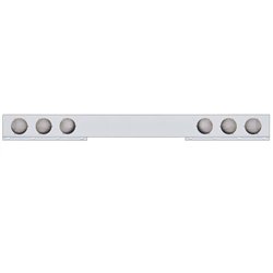 UP20237-Stainless 1 Piece Rear Light Bar With Six 4" Light Cutouts