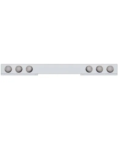 UP20237-Stainless 1 Piece Rear Light Bar With Six 4" Light Cutouts