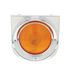 UP20389-Stainless Light Bracket With 4" Light & Visor - Amber Lens