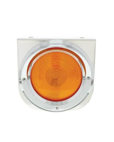 UP20389-Stainless Light Bracket With 4" Light & Visor - Amber Lens