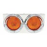 UP20390-Stainless Light Bracket With 2X 4" Lights & Visors - Amber Lens