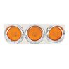 UP20391-Stainless Light Bracket With 3X 4" Lights & Visors - Amber Lens