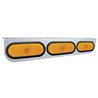 UP20408-Stainless Light Bracket With 3X 6" Oval Lights & Grommets - Amber Lens