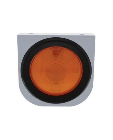 UP20423-Stainless Light Bracket With 4" Light & Grommet - Amber Lens