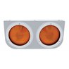 UP20427-Stainless Light Bracket With 2X 4" Lights & Bezels - Amber Lens