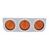 UP20430-Stainless Light Bracket With 3X 4" Lights & Bezels - Amber Lens