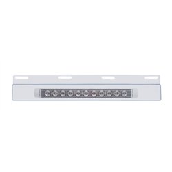 UP21424-Stainless Top Mud Flap Plate With 11 LED 17" Light Bar - Red LED/Clear Lens (Each)