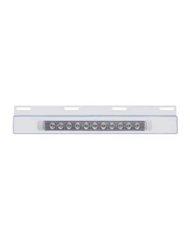 UP21424-Stainless Top Mud Flap Plate With 11 LED 17" Light Bar - Red LED/Clear Lens (Each)