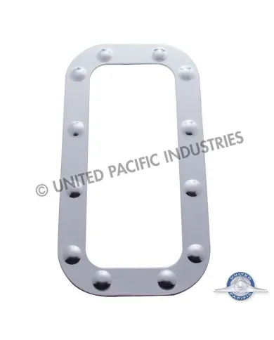 UP20565-Peterbilt Stainless Dimpled Vent Door Trim (Card of 2)