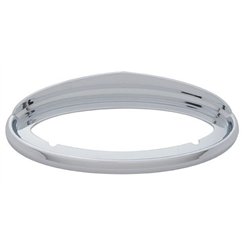 UP20590-Chrome Bezel With Visor For 7-1/2" X 3" Peterbilt Unibilt Emblem
