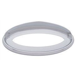 UP20591-Chrome Bezel With Visor For 7-7/8" X 3-1/4" Peterbilt Emblem