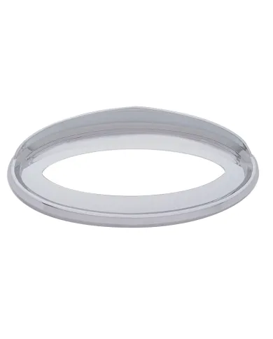 UP20591-Chrome Bezel With Visor For 7-7/8" X 3-1/4" Peterbilt Emblem