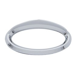 UP20592-Chrome Plastic Bezels With Visor For 3" X 1-1/8" Peterbilt Door Emblem (Card of 2)