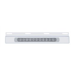 UP21428-Stainless Top Mud Flap Plate With 11 LED 17" Light Bar & Bezel - Red LED/Clear Lens (Each)
