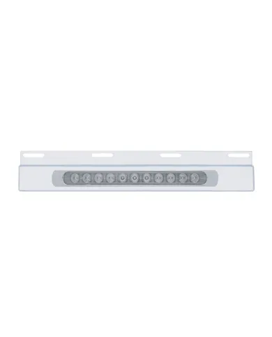 UP21428-Stainless Top Mud Flap Plate With 11 LED 17" Light Bar & Bezel - Red LED/Clear Lens (Each)