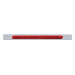 UP20866-Chrome Top Mud Flap Plate With 23 LED 17" Reflector Light Bar - Red LED/Red Lens (Each)