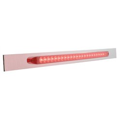 UP20866-Chrome Top Mud Flap Plate With 23 LED 17" Reflector Light Bar - Red LED/Red Lens (Each)