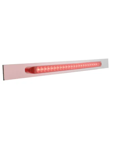 UP20866-Chrome Top Mud Flap Plate With 23 LED 17" Reflector Light Bar - Red LED/Red Lens (Each)