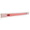 UP20866-Chrome Top Mud Flap Plate With 23 LED 17" Reflector Light Bar - Red LED/Red Lens (Each)