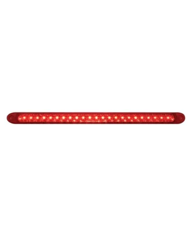 UP20866-Chrome Top Mud Flap Plate With 23 LED 17" Reflector Light Bar - Red LED/Red Lens (Each)