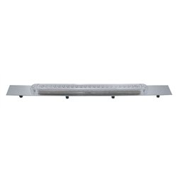 UP20868-Chrome Top Mud Flap Plate With 23 LED 17" Reflector Light Bar - Red LED/Clear Lens (Each)