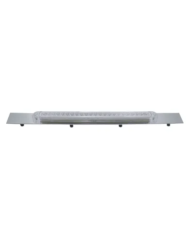 UP20868-Chrome Top Mud Flap Plate With 23 LED 17" Reflector Light Bar - Red LED/Clear Lens (Each)