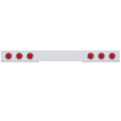 UP20996-Stainless 1 Piece Rear Light Bar With 6X 4" Lights & Bezels