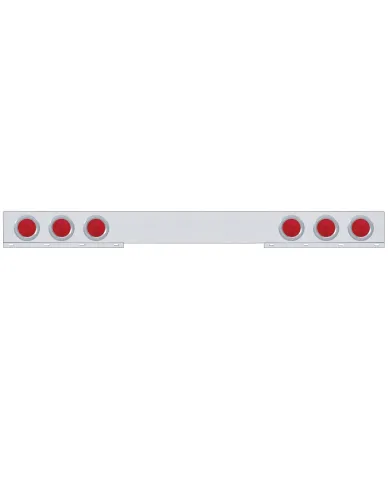 UP20996-Stainless 1 Piece Rear Light Bar With 6X 4" Lights & Bezels