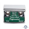 UP21011-Chrome Plastic Axle/Differential Switch Guard With Glossy Sticker For 1990-2010 Freightliner Classic-Green