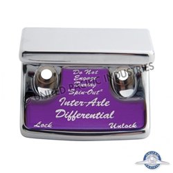 UP21013-Chrome Plastic Axle/Differential Switch Guard With Glossy Sticker For 1990-2010 Freightliner Classic-Purple