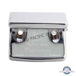 UP21015-Chrome Plastic Axle/Differential Switch Guard With Glossy Sticker For 1990-2010 Freightliner Classic-Silver