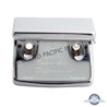 UP21015-Chrome Plastic Axle/Differential Switch Guard With Glossy Sticker For 1990-2010 Freightliner Classic-Silver