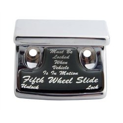 UP21022-Chrome Plastic Fifth Wheel Switch Guard With Glossy Sticker For 1990-2010 Freightliner Classic-Black Sticker