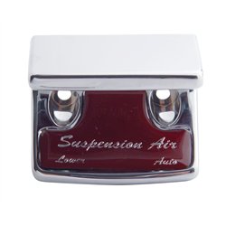 UP21030-Chrome Plastic Suspension Air Switch Guard With Glossy Sticker For 1990-2010 Freightliner Classic-Red