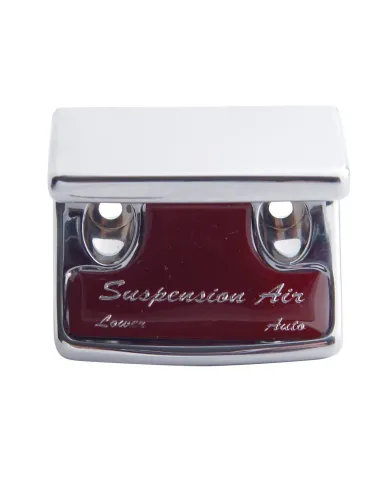 UP21030-Chrome Plastic Suspension Air Switch Guard With Glossy Sticker For 1990-2010 Freightliner Classic-Red