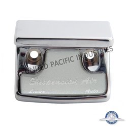 UP21031-Chrome Plastic Suspension Air Switch Guard With Glossy Sticker For 1990-2010 Freightliner Classic-Silver