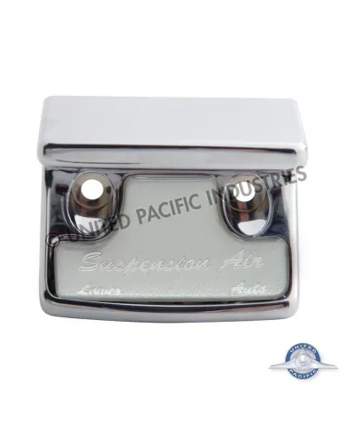 UP21031-Chrome Plastic Suspension Air Switch Guard With Glossy Sticker For 1990-2010 Freightliner Classic-Silver