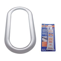 UP21718-Stainless Steel Oval Window Trim With Sealant Adhesive For Peterbilt