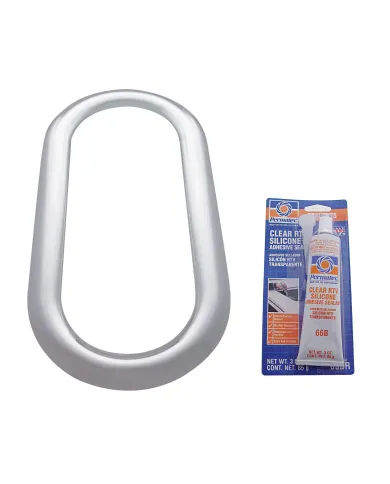 UP21718-Stainless Steel Oval Window Trim With Sealant Adhesive For Peterbilt