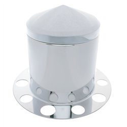 UP21224-Stainless Pointed Rear Axle Cover 3PC Kit For 1-1/2" Nut Cover - Steel Wheel