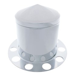 UP21225-Stainless Pointed Rear Axle Cover 3PC Kit For 1-1/2" Nut Cover - Aluminum Wheel